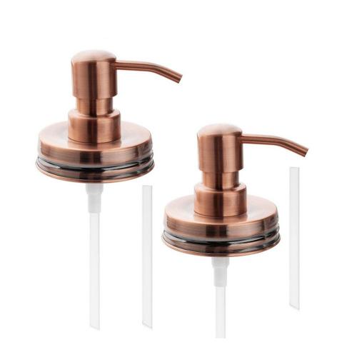 2 Pcs Stainless Steel Foaming Soap Dispenser lids with rose golden color, regular size 70mm