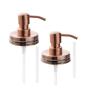 2 Pcs Stainless Steel Foaming Soap Dispenser lids with rose golden color, regular size 70mm