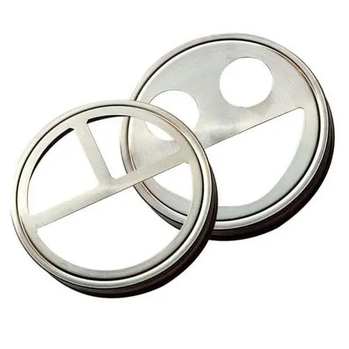 2 Pcs Stainless Steel mason jar lid for wide mouth 86mm, applicable for tooth brush and tooth paste, bathroom 2 Pcs Stainless Steel mason jar lid for wide mouth 86mm, applicable for tooth brush and tooth paste, bathroom