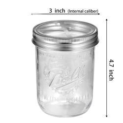 2 Pcs Stainless Steel mason jar lid for wide mouth 86mm, applicable for tooth brush and tooth paste, bathroom