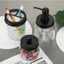 Glasbehälter-Zubehör Set (2 Sets) – Mason Jar nicht enthalten – Seifenspender, Zahnbürstenhalter und Apothekerspender Deckel für Standard Mason Jar – Rostfreier Edelstahl, Schwarz