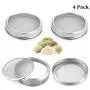 4 Pack Stainless Steel Sprouting Jar Strainer Lids - Regular Mouth Mason Jar Screen Sprouting Kit Lids - for Growing Bean, Broccoli, Alfalfa, Salad Sprouts and More