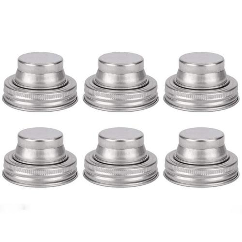 6 Pack of Stainless Steel Mason Jar Shaker Lids Caps for Cocktail,Dredge Flour,Mix Spices,Sugar, Salt, Peppers and More or Shake Drinks Cocktail-Fits Any Regular Mouth Mason Jar Canning Jar