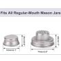 6 Pack of Stainless Steel Mason Jar Shaker Lids Caps for Cocktail,Dredge Flour,Mix Spices,Sugar, Salt, Peppers and More or Shake Drinks Cocktail-Fits Any Regular Mouth Mason Jar Canning Jar