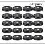 20 Pieces MASON JAR Lids with Straw Hole Metal  Steel Regular Mouth Canning Cover Reusable Leakproof Storage Cap Home Kitchen Birthday Party Wedding Drinking Supplies (Black, 70mm)