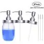 Metallbehälter-Seifenspender-Deckel, Radidi 3er Pack Edelstahl Mason Jar Seifenspender Lotion Dispenser Pumpen Deckel, rostfreier Badezimmer-Zubehör