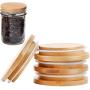 Bamboo Wooden Mason Jar Lids, Reusable Bamboo Mason Canning Lids Compatible with Wide Mouth and Regular mouth Mason Jar Canning Jar 1pcs