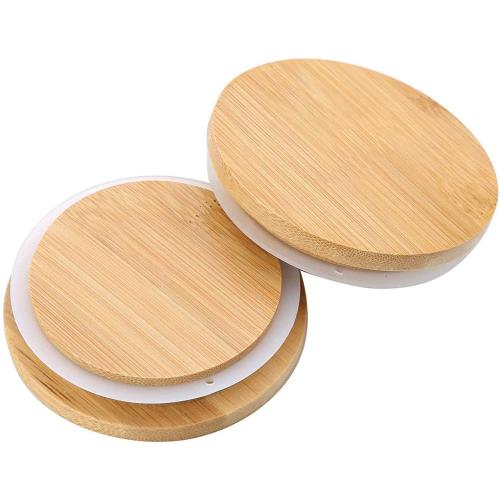 Bamboo Wooden Mason Jar Lids, Reusable Bamboo Mason Canning Lids Compatible with Wide Mouth and Regular mouth Mason Jar Canning Jar 1pcs