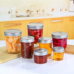 75ml, 80ml, 100ml, 200ml, 250ml, 300ml, 400ml, 500ml Mini Mason Jars with Lids, Ideal for Food Storage, Jam, Body Butters, Jelly, Wedding Favors