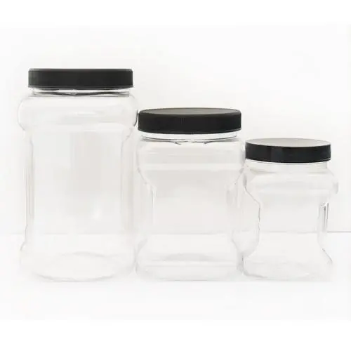 1000ml, 2000ml Große Klare Leere Plastikbehälter mit Deckeln – Quadratische Lebensmittelqualität, luftdichte Behälter mit breiter Öffnung und leichtem Griff – BPA-freie Mehrzweckbehälter