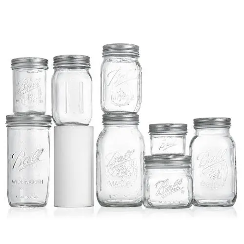 Full Family Ball Glass Mason Jar Collection, Wide Mouth, Regular Mouth, 125ml, 230ml,250ml, 480ml, 750ml,1000ml