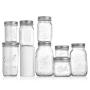 Vollständige Familien-Ballen-Glas-Mason-Jar-Sammlung, Weite und Normale Öffnung, 125ml, 230ml, 250ml, 480ml, 750ml, 1000ml