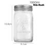 Vollständige Familien-Ballen-Glas-Mason-Jar-Sammlung, Weite und Normale Öffnung, 125ml, 230ml, 250ml, 480ml, 750ml, 1000ml