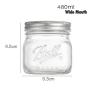 Vollständige Familien-Ballen-Glas-Mason-Jar-Sammlung, Weite und Normale Öffnung, 125ml, 230ml, 250ml, 480ml, 750ml, 1000ml