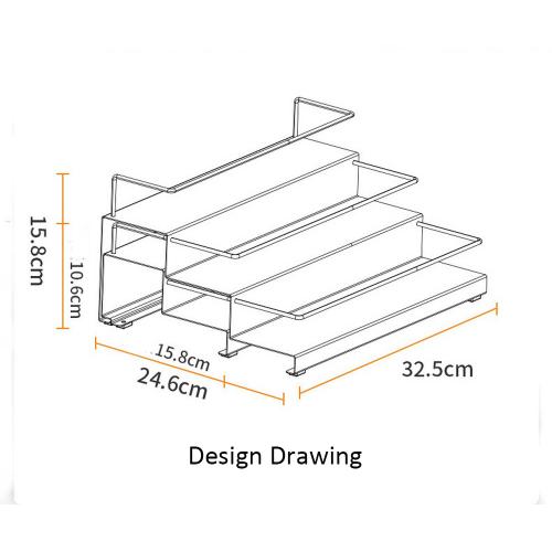 Multi-layer Metal Spice Rack Organizer, adjustable stepper and draws. Compact design