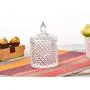 Rainie Love Home Grundnahrungsmittel Lagerung Set – Transparente Kristall Diamant Facettierte Glasbehälter mit Kristalldeckel, Geeignet als Süßigkeitenbehälter, Keksdose, Biskuitbehälter, Dekorativer Süßigkeitenbehälter – 12 OZ – Klein und 16 OZ Groß