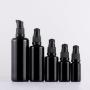 10ml,15ml,30ml,50ml, 100ml, 200ml Matte Black Glass Airless Pump Bottle Luxury Container - Refillable Cosmetic Dispenser