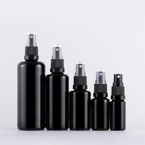 10ml,15ml,30ml,50ml, 100ml, 200ml Matte Black Glass Airless Pump Bottle Luxury Container - Refillable Cosmetic Dispenser Spray bottle