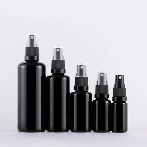 Matte Black Glas Airless Pump Flasche – Luxusbehälter, Refillbare Kosmetik-Sprayflasche (10ml, 15ml, 30ml, 50ml, 100ml, 200ml)