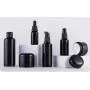 Matte Black Glas Airless Pump Flasche – Luxusbehälter, Refillbare Kosmetik-Sprayflasche (10ml, 15ml, 30ml, 50ml, 100ml, 200ml)