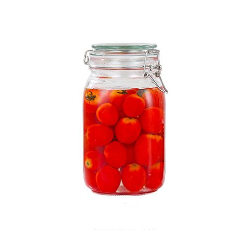 1500ml Clear Glass Kitchen Canisters and Canning Jars with Airtight Bail & Trigger Hermetic Seal Clear Glass Lids