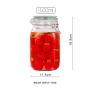 1500ml Clear Glass Kitchen Canisters and Canning Jars with Airtight Bail & Trigger Hermetic Seal Clear Glass Lids