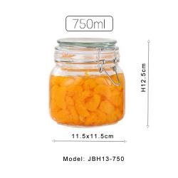 750ml Clear Glass Kitchen Canisters and Canning Jars with Airtight Bail & Trigger Hermetic Seal Clear Glass Lids