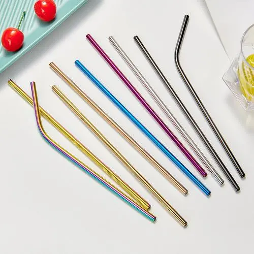 304 Stainless Steel Straws Drinking Straws Reusable  Straight and Bend Metal srtaws, Multiple Size style, Multiple color