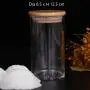 Klare Acryl-Aufbewahrungsgläser, 250ml / 9 oz mit Bambusdeckel, für Lebensmittel- und Kaffeelagerung, modernes Design, Küchenbehälter