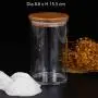 Klare Acryl Aufbewahrungsbehälter 650 ml / 23 oz mit Bambusdeckel, für Großpackungen Lebensmittel, modernes Design Küchenbehälter für Kaffeebeutel