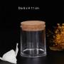 380ml, 14 oz Clear Acrylic Storage Jars Containers with Airtight Seal Cork Wood Lid for Bulk Food Storage, Modern Design Kitchen Canisters Coffee Beans Jar 