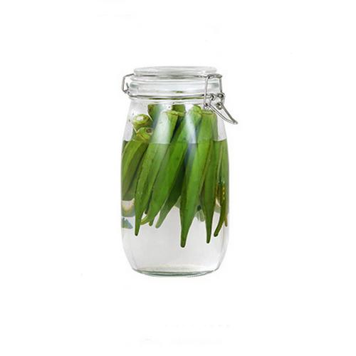 1500ml Glass Kitchen Storage Canister Mason Jars with Lids, Airtight Glass Canister with Hinged Lid，Perfect for Kitchen Canning Cereal,Pasta,Sugar,Beans