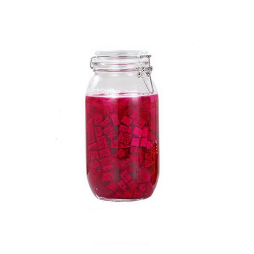 2000ml Glass Kitchen Storage Canister Mason Jars with Lids, Airtight Glass Canister with Hinged Lid，Perfect for Kitchen Canning Cereal,Pasta,Sugar,Beans