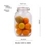 3800ml Glass Kitchen Storage Canister Mason Jars with Lids, Airtight Glass Canister with Hinged Lid，Perfect for Kitchen Canning Cereal,Pasta,Sugar,Beans