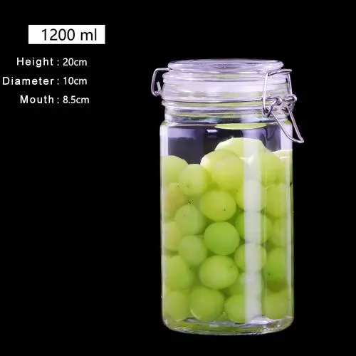 New 1200ml Cylinder Glass Kitchen Storage Canister Mason Jars with Lids, Airtight Glass Canister with Hinged Lid,Perfect for Kitchen Canning Cereal,Pasta,Sugar,Beans New 1200ml Cylinder Glass Kitchen Storage Canister Mason Jars with Lids, Airtight Glass Canister with Hinged Lid,Perfect for Kitchen Canning Cereal,Pasta,Sugar,Beans