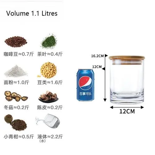 1100ml, 38oz 4.8 inches Premium Clear Acrylic Storage Jars Containers with Airtight Seal Bamboo Lid for Bulk Food Storage, Modern Design Kitchen Canisters Coffee Beans Jar 1100ml, 38oz 4.8 inches Premium Clear Acrylic Storage Jars Containers with Airtight Seal Bamboo Lid for Bulk Food Storage, Modern Design Kitchen Canisters Coffee Beans Jar