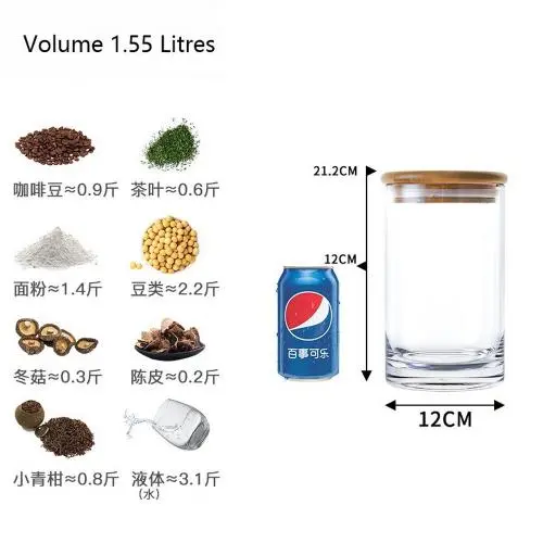 1550ml, 54oz 4.8 inches Premium Clear Acrylic Storage Jars Containers with Airtight Seal Bamboo Lid for Bulk Food Storage, Modern Design Kitchen Canisters Coffee Beans Jar 1550ml, 54oz 4.8 inches Premium Clear Acrylic Storage Jars Containers with Airtight Seal Bamboo Lid for Bulk Food Storage, Modern Design Kitchen Canisters Coffee Beans Jar