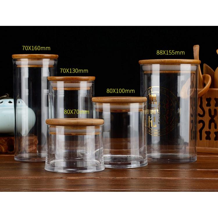 650ml, 23 oz Clear Acrylic Storage Jars Containers with Airtight Seal  Bamboo Lid for Bulk Food