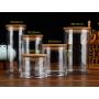 380ml, 13 oz Clear Acrylic Storage Jars Containers with Airtight Seal Bamboo Lid for Bulk Food Storage, Modern Design Kitchen Canisters Coffee Beans Jar 