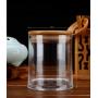 350ml, 12 oz Clear Acrylic Storage Jars Containers with Airtight Seal Bamboo Lid for Bulk Food Storage, Modern Design Kitchen Canisters Coffee Beans Jar 