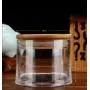 Bouteilles en acrylique transparentes de 180 ml, 6 oz avec couvercle en bambou étanche pour le stockage de denrées alimentaires en vrac, design moderne, contenants en pot en céramique pour café en vrac Bouteilles en acrylique transparentes de 180 ml, 6 oz avec couvercle en bambou étanche pour le stockage de denrées alimentaires en vrac, design moderne, contenants en pot en céramique pour café en vrac