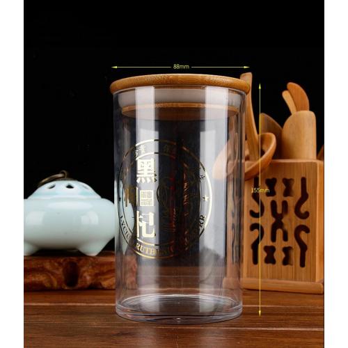 660ml, 22 oz Clear Acrylic Storage Jars Containers with Airtight Seal Bamboo Lid for Bulk Food Storage, Modern Design Kitchen Canisters Coffee Beans Jar 