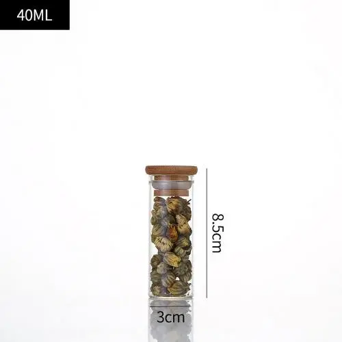 Klare Acryl-Aufbewahrungsbehälter, 40 ml, 1,3 oz mit Bambusdeckel für Großpackungen, moderne Küchenbehälter für Lebensmittel, Kaffeebohnenbehälter