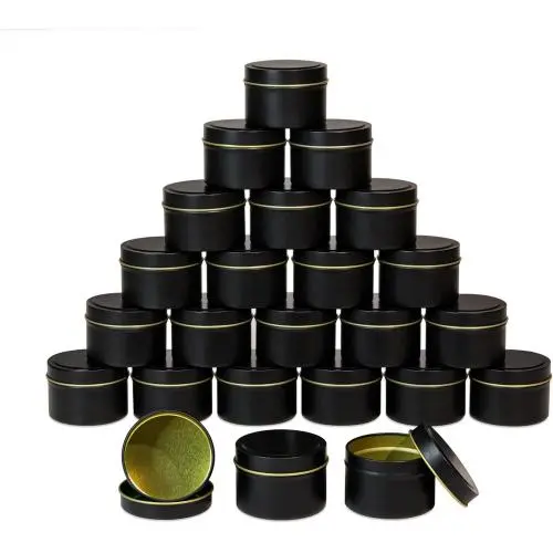 Metallisch-Candle-Tüten 4oz, Großhandel Candle-Making-Tüten 24 Stück, Behältnisse für Kerzenherstellung und Lebensmittelaufbewahrung, Weiß, Schwarz, Gold, Silber