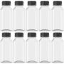 HNXAZG 10 Pcs 4 oz and 8 Oz Plastic Juice Bottles Empty Clear Containers with Tamper Proof Lids for Juice, Milk and Other Beverage
