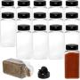 16 Packs 17 Fluid Oz, 500ml Clear Plastic Spice Jars Spice Containers Spice Bottles Seasoning Organizer