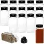 Ensembles de 16 Pots en Plastique Transparent de 17 Fluid Oz (500ml) pour Épices, Contenants pour Épices, Bouteilles pour Assaisonnement, Organisateur d'Épices Ensembles de 16 Pots en Plastique Transparent de 17 Fluid Oz (500ml) pour Épices, Contenants pour Épices, Bouteilles pour Assaisonnement, Organisateur d'Épices