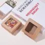 20er Pack Quadratische Kraftpapier Geschenksäcke mit PVC-Deckel für Geburtstagspartikel, Süßigkeiten und Backwaren