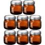 Ball Amber Glass Wide Mouth Mason Jars (16 oz/Pint) 8 Pack. With Airtight lids and Bands - Amber Canning Jar - UV light Protection - Microwave & Dishwasher Safe. 
