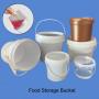 Set of 4 With Hand Plastic Rice Bucket Moisture Proof 4 Litre and 5 Litre Kitchen Rice Storage Jars for Candy, Cookie, Rice, Sugar,Flour,Snacks Keeping Food Dry & Fresh